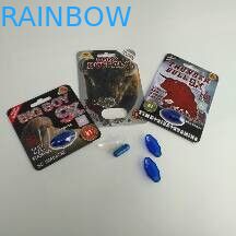 बड़े लड़के 9X पेपर ब्लिस्टर कार्ड पैकेजिंग ट्रांसपेरेंट स्टिकर फफोले की बोतलों के साथ सेक्स पिल कैप्सूल