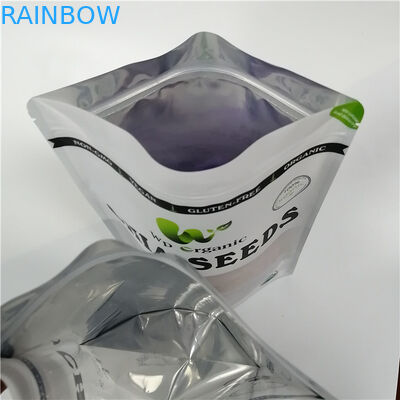 स्मेल प्रूफ स्नैक बैग पैकेजिंग कुकी आटा पफ पाउच फ्रंट फॉगि विंडोज के साथ