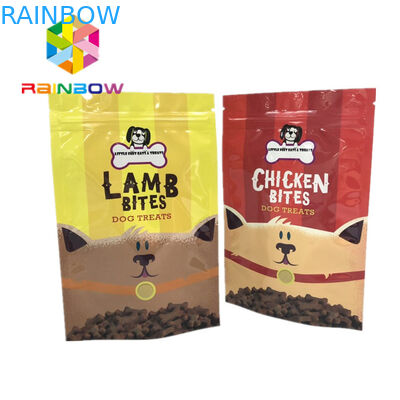 Mylar ज़िपलॉक प्लास्टिक पाउच पैकेजिंग पालतू पशु फ़ीड व्यवहार बैग मुद्रण Gravnre