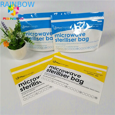 बेबी फीडर / बोतल के लिए जिपर पाउच बैग में प्लास्टिक माइक्रोवेव स्टेरलाइजर