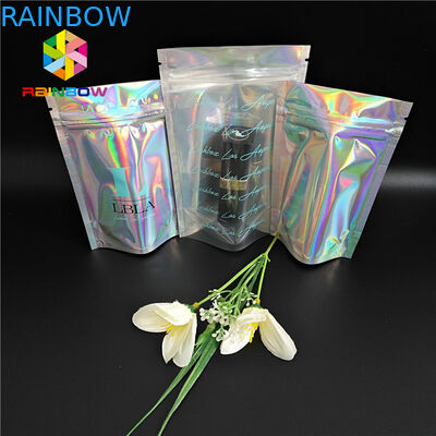 Mylar होलोग्राम जिपर अनुकूलित बरौनी गोंद प्रसाधन सामग्री उत्पादों के लिए अनुकूलित पेपर बैग