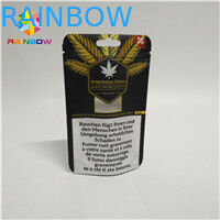 3.5g रेसेबल स्मेल प्रूफ मायलर बैग K स्टैंड अप पाउच फॉर सीबीडी वीड हेम्प ऑयल पैकेजिंग