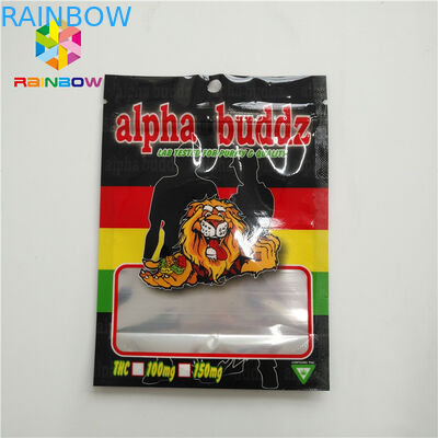 यूवी मुद्रण पन्नी पाउच पैकेजिंग गंध सबूत Mylar कुकीज़ बैग Resealable स्टैंड-अप ज़िपलॉक पन्नी बैग