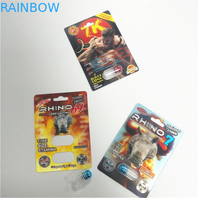 बफ़ेलो हैप्पी टाइम ब्लिस्टर पैक पैकेजिंग राइनो पिल ब्लिस्टर पेपर कार्ड्स कस्टम