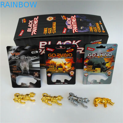 राइनो फिगर ब्लिस्टर बोतल के साथ राइनो मेन एनहांसमेंट पिल ब्लिस्टर कार्ड पैकेजिंग जाओ