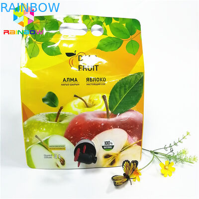 लीक प्रूफ स्पाउट पाउच पैकेजिंग एल्युमिनियम फॉयल 2 एल 3 एल 5 एल वाइन एप्पल जूस स्टोरेज