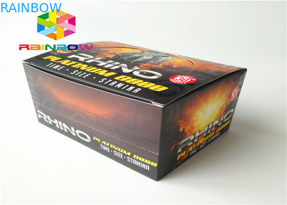 चिपकने वाला स्टीकर लेबल के साथ पुरुष संवर्धन पेय बोतल रैपिंग पेपर बॉक्स