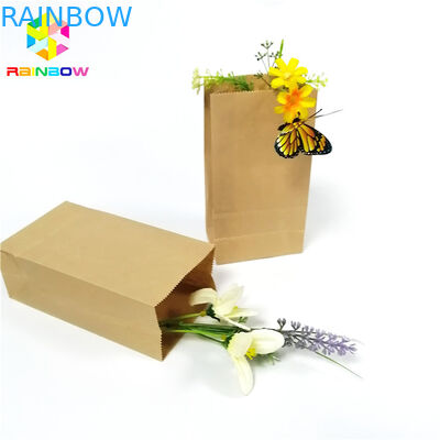 फूड ग्रेड क्राफ्ट पेपर फ्लैट बॉटम बैग बायोडिग्रेडेबल ग्रीस प्रूफ स्नैक पैकेजिंग