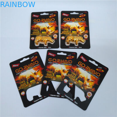 हार्डवेयर उपयोग ब्लिस्टर कार्ड पैकेजिंग गो राइनो होल कैप्सूल कंटेनर पुनर्नवीनीकरण कागज