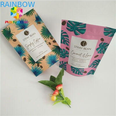 कॉफी स्क्रब पैकेजिंग बैग K एल्युमीनियम पन्नी शरीर स्नान नमक पैकिंग थैली खड़े हो जाओ