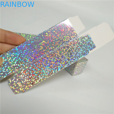 लिप ग्लोस के लिए होलोग्राफिक पेपर बॉक्स पैकिंग 2.5x2.5x8.5 सेमी साइज कॉस्मेटिक पैकेज