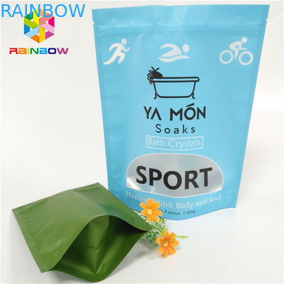 स्पष्ट खिड़की मैट प्लास्टिक पाउच पैकेजिंग एल्यूमीनियम पन्नी क्रिस्टल स्नान नमक गर्मी सील