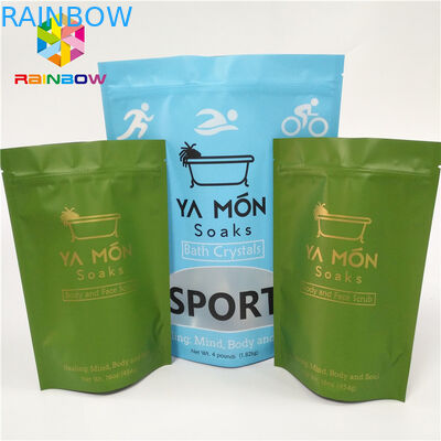 स्पष्ट खिड़की मैट प्लास्टिक पाउच पैकेजिंग एल्यूमीनियम पन्नी क्रिस्टल स्नान नमक गर्मी सील