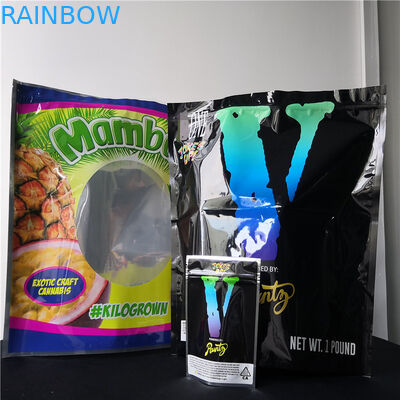 गंध प्रूफ प्लास्टिक स्टैंड थैली फूल Mylar पैकेजिंग बैग Resealable