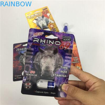 ब्लिस्टर कैप्सूल कंटेनर यौन प्रदर्शन गोली पैकेज कार्ड अनुकूलित प्रिंट