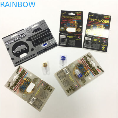 ब्लिस्टर कैप्सूल कंटेनर यौन प्रदर्शन गोली पैकेज कार्ड अनुकूलित प्रिंट