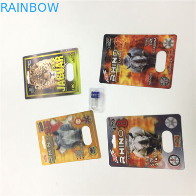 ब्लिस्टर कैप्सूल कंटेनर यौन प्रदर्शन गोली पैकेज कार्ड अनुकूलित प्रिंट