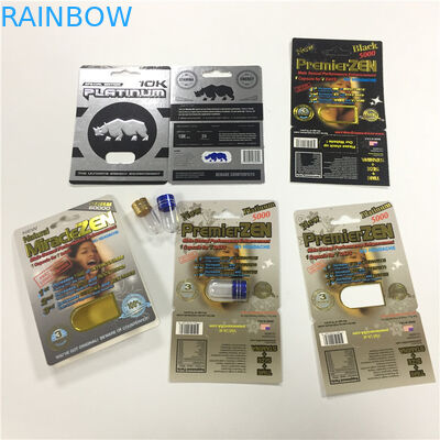 राइनो 8/11/25 प्रदर्शन ब्लिस्टर कार्ड पैकिंग पुरुष संवर्धन प्रदर्शन गोलियां 3 डी खाली कंटेनर