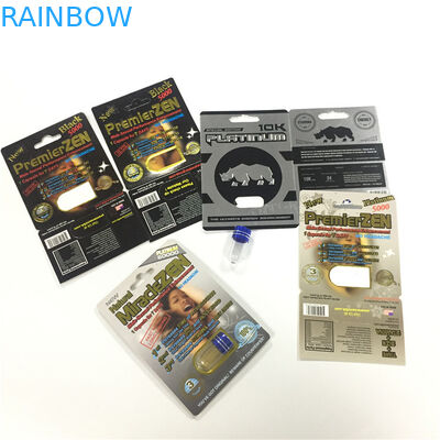 राइनो 8/11/25 प्रदर्शन ब्लिस्टर कार्ड पैकिंग पुरुष संवर्धन प्रदर्शन गोलियां 3 डी खाली कंटेनर