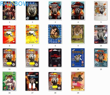 टिकाऊ ब्लिस्टर कार्ड पैकेजिंग मांबा / मैग्नम 25k / स्टिफ रॉक्स राइनो 69 पिल कैप्सूल डिस्प्ले बॉक्स