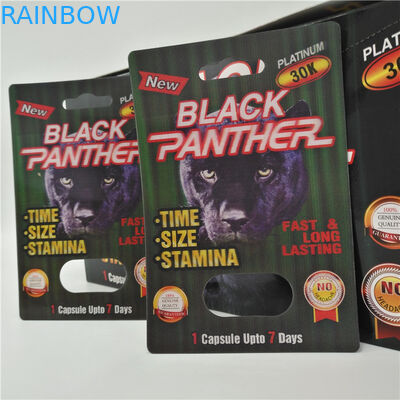 टिकाऊ ब्लिस्टर कार्ड पैकेजिंग मांबा / मैग्नम 25k / स्टिफ रॉक्स राइनो 69 पिल कैप्सूल डिस्प्ले बॉक्स