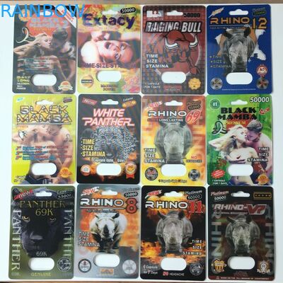 पुनर्नवीनीकरण कागज कार्ड पैकेजिंग पैंथर राइनो 25k पुरुष संवर्धन गोली पैक