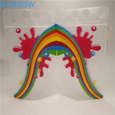 क्लियर जूस मिल्क बॉटम गसेट बैग्स, हैंडल के साथ ड्यूरेबल स्टैंड अप पन्नी पाउच