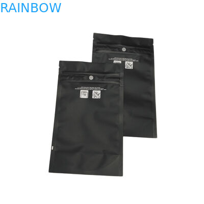 मैट ब्लैक चाइल्ड रेसिस्टेंट जिपलॉक पाउच स्मेल प्रूफ गाड़ियां Sativa Indica Weed THC Mylar Bag