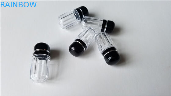 3 डी कार्ड के लिए स्पष्ट प्लास्टिक की गोली बोतल रहित राइनो कैप्सूल रंगीन धातु की टोपी