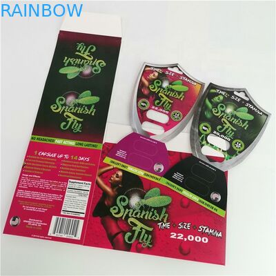 पुरुष संवर्धन गोलियां D2 सेक्स गोली कैप्सूल के लिए ब्लिस्टर पैक पैकेजिंग पेपर कार्ड