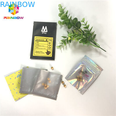 स्मेल प्रूफ हीट सील कॉस्मेटिक्स टेबलेट पिल्स पैकेजिंग मिनी 3x5 इनचेस विद क्लियर बैक
