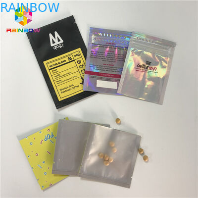 स्मेल प्रूफ हीट सील कॉस्मेटिक्स टेबलेट पिल्स पैकेजिंग मिनी 3x5 इनचेस विद क्लियर बैक