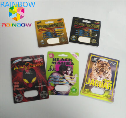 CMYK रंग ब्लिस्टर कार्ड पैकेजिंग 350 जीएसएम पेपर गोली उत्पाद पैकिंग बॉक्स प्रदर्शन