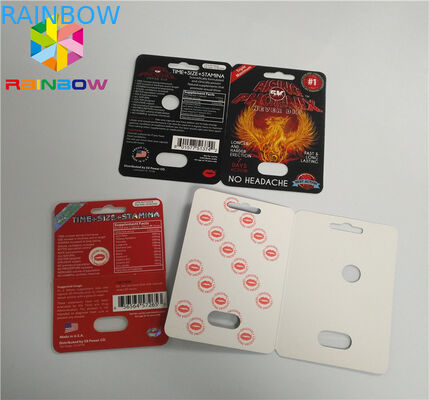 स्लाइड ब्लिस्टर सम्मिलित कार्ड पुरुष संवर्धन गोलियां पैकिंग 3 डी सतह खत्म