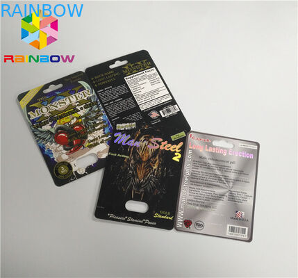 स्लाइड ब्लिस्टर सम्मिलित कार्ड पुरुष संवर्धन गोलियां पैकिंग 3 डी सतह खत्म