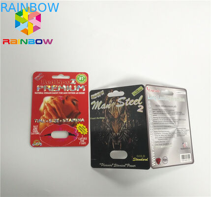 स्लाइड ब्लिस्टर सम्मिलित कार्ड पुरुष संवर्धन गोलियां पैकिंग 3 डी सतह खत्म