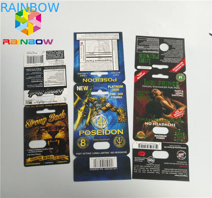 स्लाइड ब्लिस्टर सम्मिलित कार्ड पुरुष संवर्धन गोलियां पैकिंग 3 डी सतह खत्म