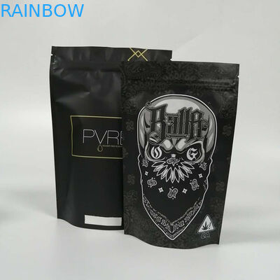 मेडिकल सीबीडी प्लास्टिक पाउच पैकेजिंग स्मैल प्रूफ 1 / 4oz 1 / 2oz 1oz विद विंडो / जिपर