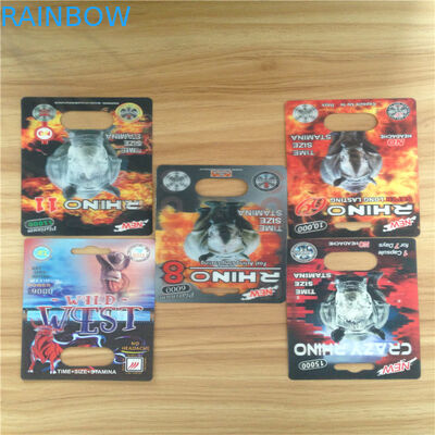 पीपी 3 डी कार्ड कैप्सूल पैकेजिंग ब्लिस्टर यौन प्रदर्शन राइनो 69 इको-फ्रेंडली