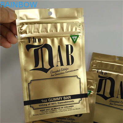 गंध सबूत जिपर पाउच बैग 3 साइड सील चाइल्डप्रूफ 1OZ गमी पैकेजिंग के साथ खड़े हो जाओ