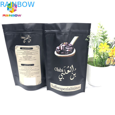 Gravure प्रिंटिंग एल्यूमीनियम पन्नी बैग, वाल्व के साथ ग्राउंड कॉफी स्टैंड जिपर बैग