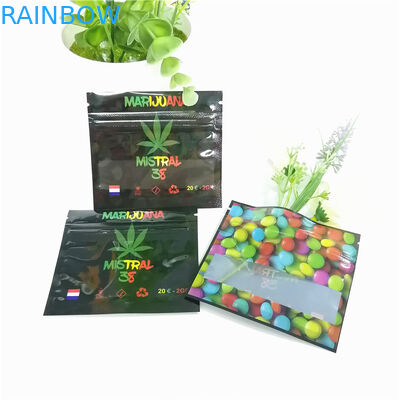 पारदर्शी हर्बल धूप पैकेजिंग छोटे ज़िपलॉक एक तरफ स्पष्ट एल्यूमीनियम पन्नी