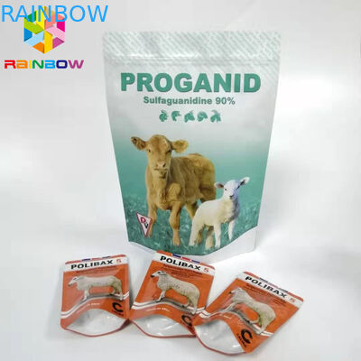 कस्टम स्टैंड अप जिपर पाउच बैग 20% ऑक्सीटेट्रासाइक्लिन घुलनशील पाउडर पैकेजिंग