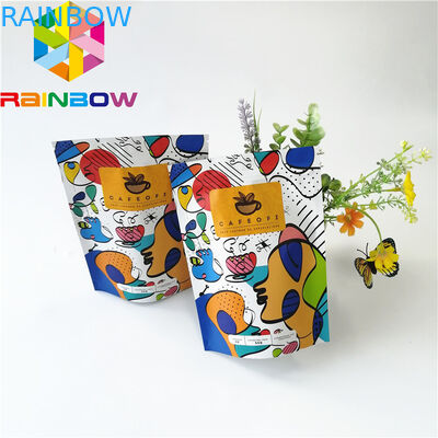 स्टैंड अप जिपलॉक प्लास्टिक पाउच पैकेजिंग, पुन: प्रयोज्य एल्यूमीनियम पन्नी कॉफी बैग