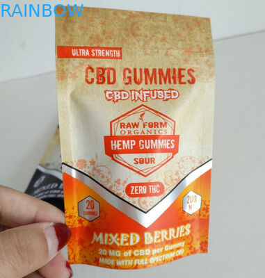 डिजिटल प्रिंटिंग एयरटाइट ज़िप लॉक बैग एल्युमिनियम फॉयल CBD गमी स्मॉल पाउच