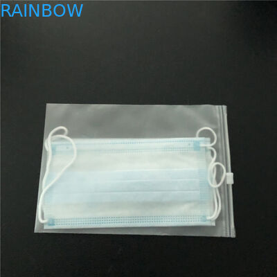 खिड़की के साथ डिस्पोजेबल मास्क पैकेजिंग हीट सील बैग जिपर टॉप ग्रैव्योर प्रिंटिंग