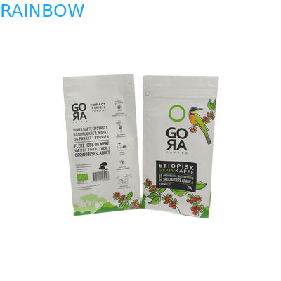 बायोडिग्रेडेबल प्लास्टिक जिपलॉक फूड पैकिंग बैग ई जिपर फ्लैट बॉटम कॉफी पैकेजिंग