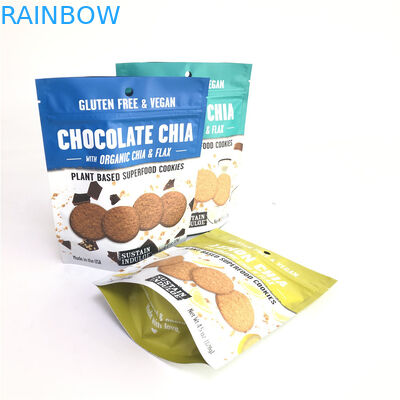 खाद्य पैकेजिंग के लिए बायोडिग्रेडेबल स्टैंड अप जिपर बैग कस्टम ग्रेव प्रिंटिंग