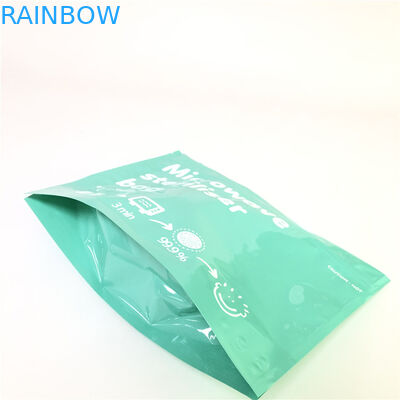 जिपर माइक्रोवेव बैग कस्टम प्रिंटिंग बायोडिग्रेडेबल 120-180 माइक मोटाई पर खड़े हो जाओ
