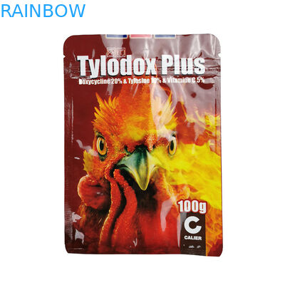 तीन पक्षों सील एल्यूमीनियम पन्नी बैग मैट 100 ग्राम चाय / चिकन फ़ीड पालतू पैकिंग है